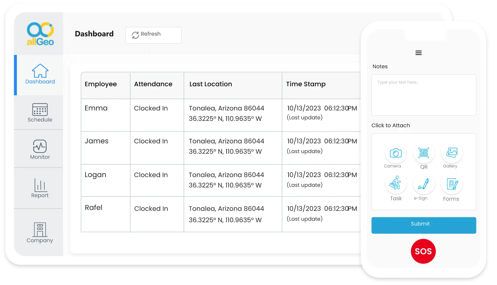 GPS Time Clock App